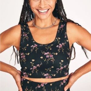 Terez black ditsy floral bra medium